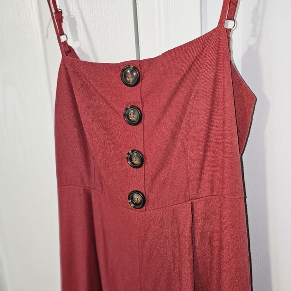 Wide leg cropped lengtg Linen romper size small. - Picture 2 of 3